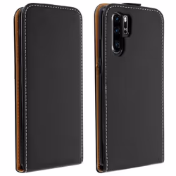 Etui Huawei P30 Pro - AVIZAR - Housse Clapet Vertical - Éco-cuir - Silicone gel - Noir