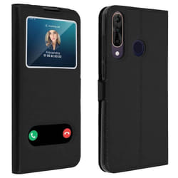 Housse - AVIZAR - Wiko View 3 Pro - Protection Double Fenêtre - Coque Souple - Fonction Support