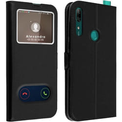 Housse - AVIZAR - Huawei P Smart Z/Y9 Prime 2019 - Double Fenêtre - Fonction Support - Noir