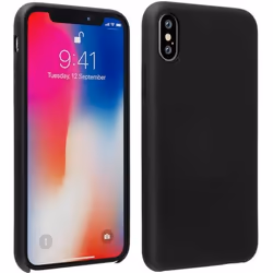 Coque de protection - AVIZAR - iPhone X / XS - Silicone semi-rigide - Finition Soft Touch - Noir