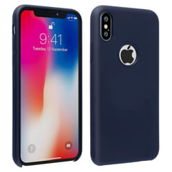 Coque de protection - AVIZAR - iPhone X / XS - Silicone semi-rigide - Bleu nuit - Soft Touch
