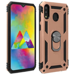 Coque - AVIZAR - Samsung Galaxy M20 - Bi-matières - Rigide et souple - Support vidéo rose gold