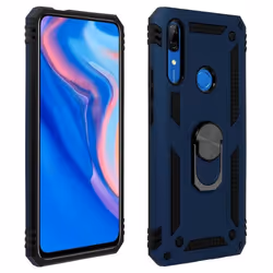 Coque - AVIZAR - Huawei P Smart / Y9 Prime 2019 - Bi-matières - Bague support vidéo - Bleu nuit