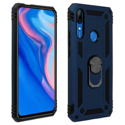 Coque - AVIZAR - Huawei P Smart / Y9 Prime 2019 - Bi-matières - Bague support vidéo - Bleu nuit