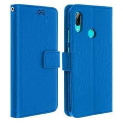 Housse - AVIZAR - Huawei P Smart 2019 / Honor 10 Lite - Éco-cuir - Support Vidéo - Porte carte Bleu
