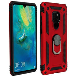Coque - AVIZAR - Mate 20 - Bi-matières - Rigide et Souple - Support Vidéo Rouge