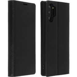 Étui Galaxy Note 10 Plus - AVIZAR - Cuir Véritable - Porte-cartes - Support Vidéo - Noir