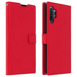Housse pour Samsung Galaxy Note 10 Plus - AVIZAR - Vintage Rouge - Coque Souple - Support Vidéo - Porte Carte