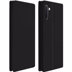 Housse pour smartphone - AVIZAR - Galaxy M51 - Étui Folio Portefeuille - Éco-cuir Noir - Fonction Support