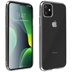 Pack de protection - AVIZAR - iPhone 11 - Silicone Souple - Verre Trempé 9H - Contour Noir