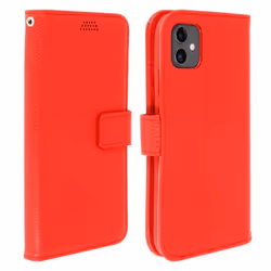 Housse iPhone 11 - AVIZAR - Étui Folio Rouge - Silicone Gel - Support Vidéo - Fermeture Magnétique
