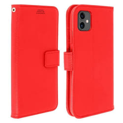 Housse iPhone 11 - AVIZAR - Étui Folio Rouge - Silicone Gel - Support Vidéo - Fermeture Magnétique