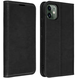 Étui Folio - AVIZAR - iPhone 11 - Cuir Véritable - 3 Porte-cartes - Support Vidéo