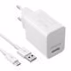 Chargeur secteur USB - Qualcomm - Quick Charge 3.0 - 3A - Câble USB Type C 1m - Blanc