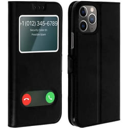 Housse iPhone 11 Pro - AVIZAR - Coque Souple - Protection Double Fenêtre - Fonction Support - Noir