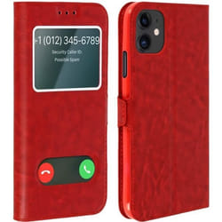 Housse iPhone 11 - AVIZAR - Rouge - Protection Intégrale - Coque Souple - Fonction Support