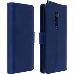 Étui Folio - AVIZAR - Oppo Reno 2 - Éco-cuir - Support - Porte-carte - Bleu nuit