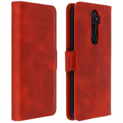 Étui - AVIZAR - Oppo A9 2020 et A5 2020 - Housse Folio - Éco-cuir - Rouge