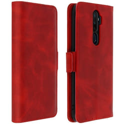 Étui - AVIZAR - Oppo A9 2020 et A5 2020 - Housse Folio - Éco-cuir - Rouge