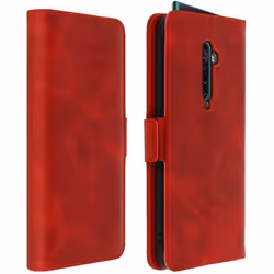 Étui Folio - AVIZAR - Oppo Reno 2 - Éco-cuir Rouge - Support - Porte-carte