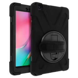 Coque Galaxy Tab A 8.0 2019 - AVIZAR - Hybride - Poignée Rotative - Béquille Support - Noir