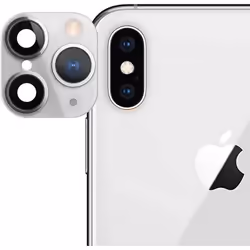 Faux Appareil Photo - AVIZAR - iPhone 11 Pro - Lentille en Verre - Protection Rayures - Blanc