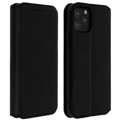 Housse iPhone 11 Pro Max - AVIZAR - Étui Folio Portefeuille - Éco-cuir - Noir - Fonction Support