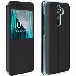 Housse - AVIZAR - Xiaomi Redmi Note 8 Pro - Protection Intégrale - Fenêtre daffichage - Noir