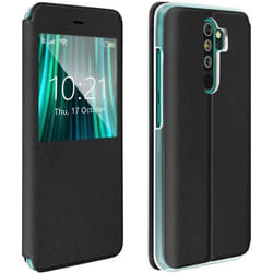 Housse - AVIZAR - Xiaomi Redmi Note 8 Pro - Protection Intégrale - Fenêtre daffichage - Noir