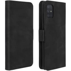 Housse pour Samsung Galaxy A51 - AVIZAR - Étui Folio - Silicone gel - Noir - Fonction Support