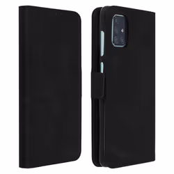 Housse pour Samsung Galaxy A71 - AVIZAR - Étui Folio - Silicone gel - Aimantée - Noir