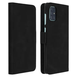 Housse pour Samsung Galaxy A71 - AVIZAR - Étui Folio - Silicone gel - Aimantée - Noir
