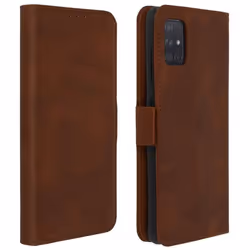 Housse pour Samsung Galaxy A51 - AVIZAR - Étui Folio - Porte-cartes - Fonction Support - Marron