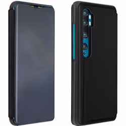 Housse - AVIZAR - Mi Note 10 / Note 10 Pro - Clapet Effet Miroir - Support Vidéo - Noir