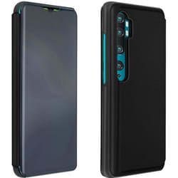 Housse - AVIZAR - Mi Note 10 / Note 10 Pro - Clapet Effet Miroir - Support Vidéo - Noir