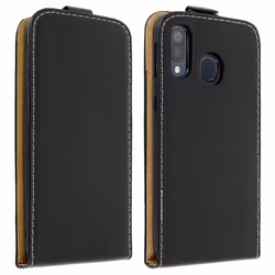 Étui pour Samsung Galaxy A40 - AVIZAR - Clapet Vertical - Noir - Coque Rigide - Effet Lisse
