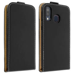 Étui pour Samsung Galaxy A40 - AVIZAR - Clapet Vertical - Noir - Coque Rigide - Effet Lisse