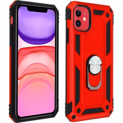 Coque - AVIZAR - iPhone 11 - Antichoc - Bi-matières - Support Vidéo Rouge