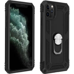 Coque iPhone 11 Pro Antichoc bi-matières Bague Support Vidéo noir AVIZAR