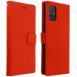 Housse pour Samsung Galaxy A51 - AVIZAR - Étui Porte Carte - Rouge - Coque Souple - Support Vidéo