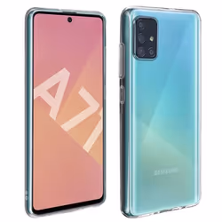 Coque et film de protection - AVIZAR - Samsung Galaxy A71 - Silicone Souple - Verre Trempé 9H - Transparent