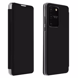 Étui Galaxy S10 Lite - AVIZAR - Éco-cuir texturé - Antichocs - Anti-rayures - Porte-carte Noir