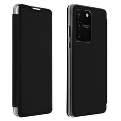 Étui Galaxy S10 Lite - AVIZAR - Éco-cuir texturé - Antichocs - Anti-rayures - Porte-carte Noir
