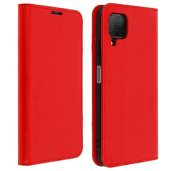 Étui Huawei P40 Lite - AVIZAR - Cuir Véritable - Support Vidéo - Porte-cartes - Rouge