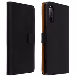 Housse - Sony - Xperia 10 II - Cuir Véritable - 2 Porte-cartes - Fonction Support Vidéo