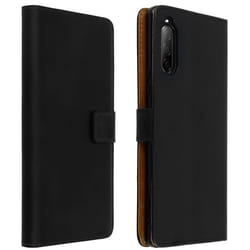 Housse - Sony - Xperia 10 II - Cuir Véritable - 2 Porte-cartes - Fonction Support Vidéo