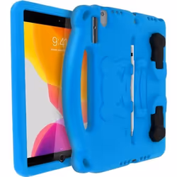 Coque iPad 2019 10.2 - AVIZAR - Panda - Mousse EVA - Antichocs - Support Vidéo Bleu