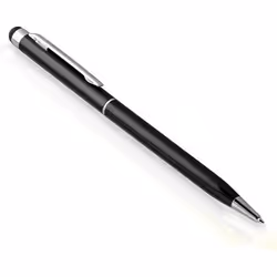 Stylet Écran Tactile - Universel - Noir - Embout Silicone - Stylo à Bille Intégré - 11g