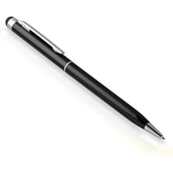 Stylet Écran Tactile - Universel - Noir - Embout Silicone - Stylo à Bille Intégré - 11g