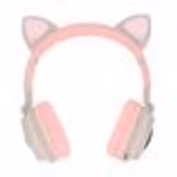 Casque Audio Bluetooth - Design Oreilles Chat - Beige - Animation lumineuse - 12h autonomie - Réduction de bruit